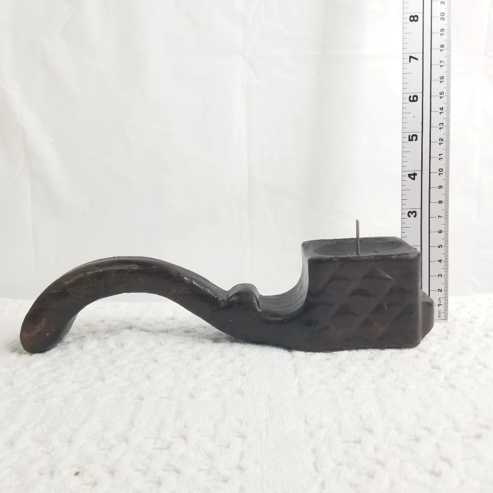 Vintage Rare Unique Hand Carved Vintage Wooden Candle Holder